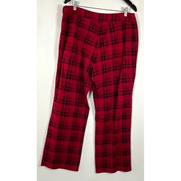Soma Buffalo Plaid Pajama Set Stretch Red Black Size XL Button Up Collar Pants - Picture 16 of 16